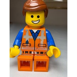 Lego Movie EMMET Large Jumbo Figure Plastic Toy Bottom Feet Light Up Works